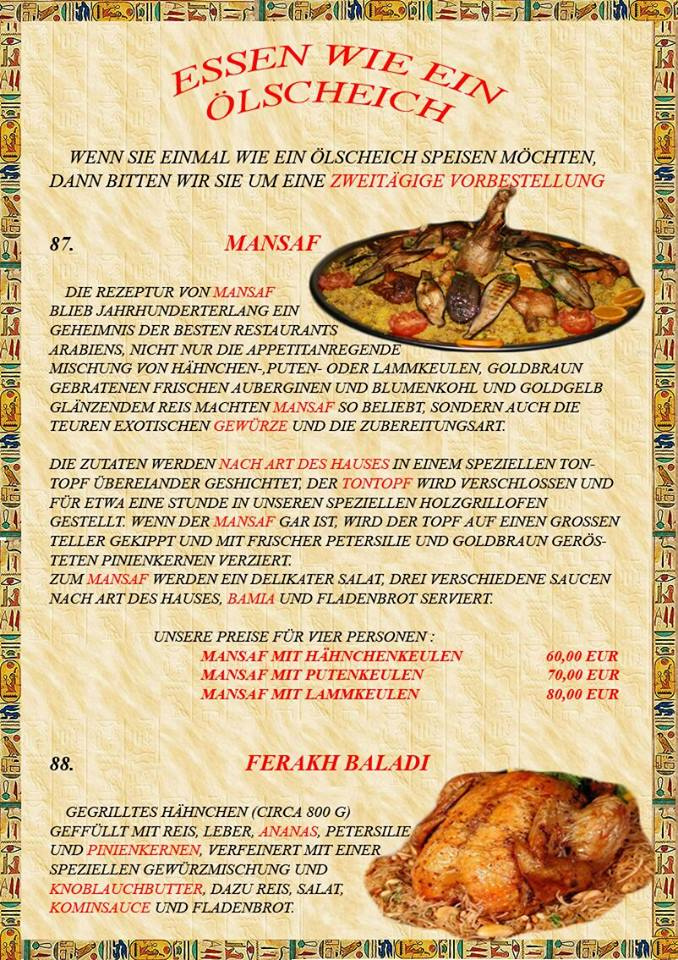 Essen wie ein Ölscheich